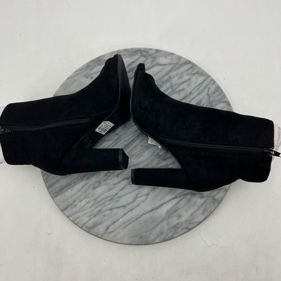 Charlotte Russe Womens 6 Black Morris Bootie Faux Suede Side Zip Ankle Heel Boot - Picture 6 of 12